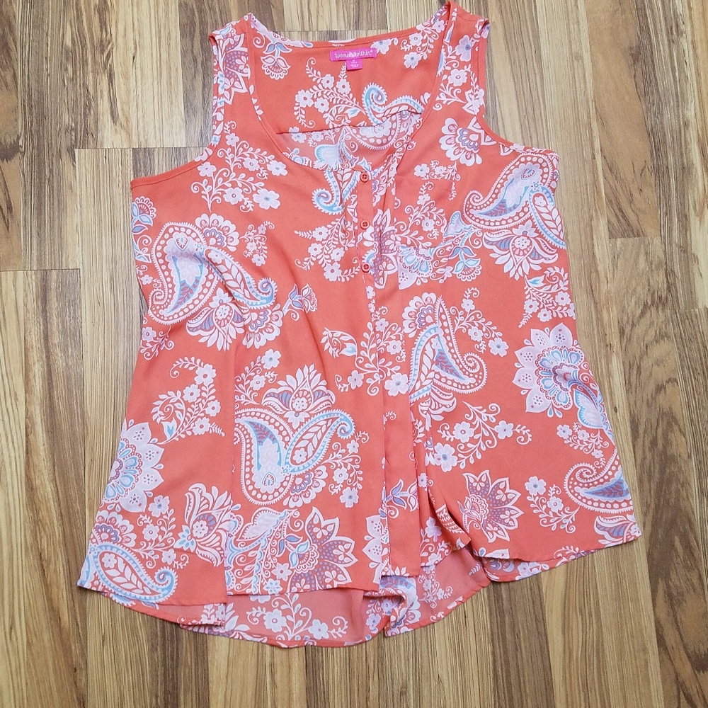 Woman Within silky button down tank top